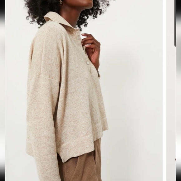 Tuckernuck Clayton Long Sleeve Knit Polo Tan Size XL/XXL Linen Blend - Picture 2 of 13